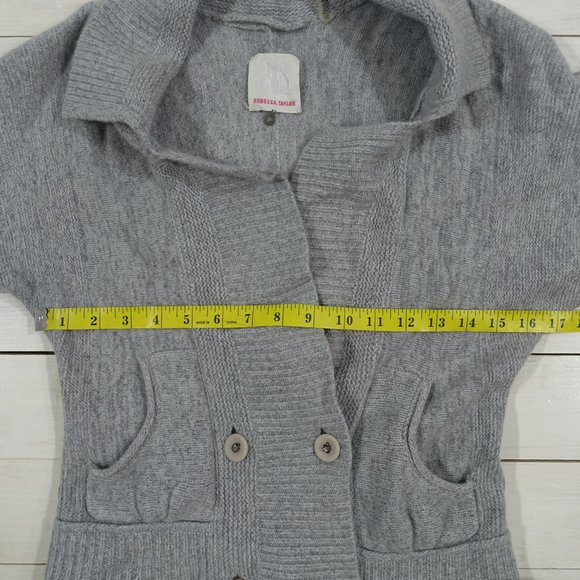 Rebecca Taylor Grey Knit Cardigan Sweater - Picture 8 of 10